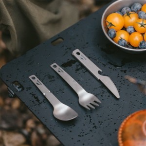 ست کارد قاشق و چنگال تیتانیوم از نیچر هایک Nature Hike CNH22CJ017 Titanium Knife Fork and Spoon Set