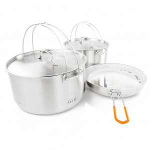 ست ظروف 8 نفره جی اس آی مدل Glacier Stainless Troop Cookset