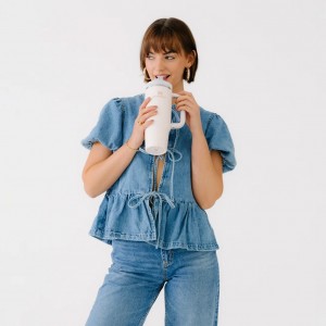 ماگ دسته دار استنلی اورجینال مدل Quencher Tumbler H2.0 گنجایش 0.89 لیتر
