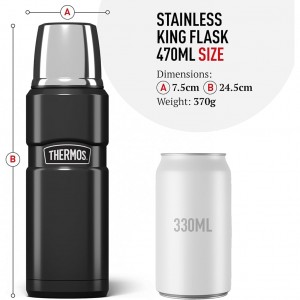 ویژگی‌های فلاسک ترموس مدل کینگ – Thermos King Vacuum Bottle 470ml :