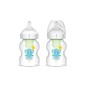 شیشه شیر طلقی 2عددی طرحدار 150میل دکتربراونز (اورجینال)