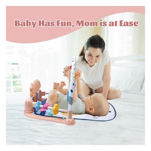 تشک بازی و پیانو نوزاد طرح شیر صورتی ویوا کیدز Viva Kids