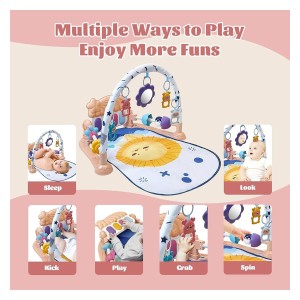 تشک بازی و پیانو نوزاد طرح شیر صورتی ویوا کیدز Viva Kids