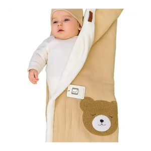 پتو کلاهدار موسلین نوزادبی بی لایک Baby Like طرح خرس