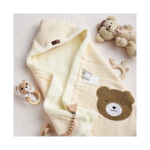 پتو کلاهدار موسلین نوزادبی بی لایک Baby Like طرح خرس