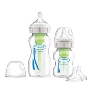 شیشه شیر طلقی 2عددی پهن 270 و 150 میل دکتربراونز اورجینال + سرشیشه یدک