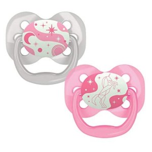 پستانک 2 عددی شب تاب (0 تا 6 ماه) سر بادامی دکتر براونز اورجینال