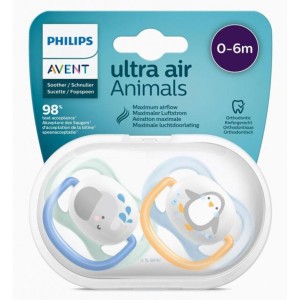 پستانک دو عددی ultra air Animals (0-6 ماه) فیلیپس اونت