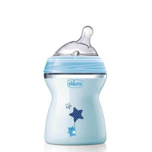 شیشه شیر طلقی نچرال 250 میل آبی چیکو (اورجینال)