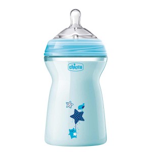 شیشه شیر طلقی نچرال 330 میل آبی چیکو (اورجینال)