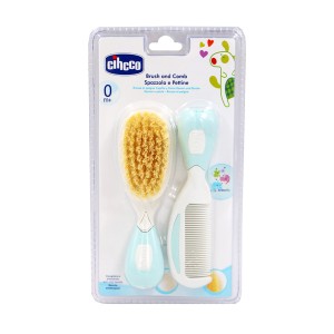 ست برس و شانه جغجغه ای نوزاد سیکو Cihcco رنگ آبی پاستیلی