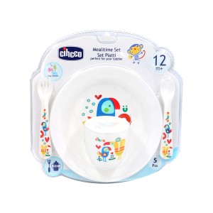 ست 5 تکه ظرف غذای کودک سیکو طرح طوطی رنگ سفید