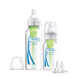 شیشه شیر طلقی 2 عددی باریک 250 و 120 میل دکتربراونز اورجینال + سرشیشه یدک