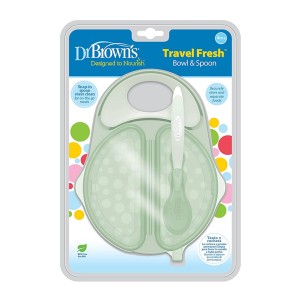 ظرف غذاخوری درب دار همراه باقاشق دکتر براونز (اورجینال)