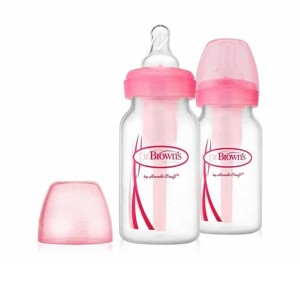 شیشه شیر طلقی 2عددی آپشن پلاس 120 میل صورتی دکتر براونز اورجینال