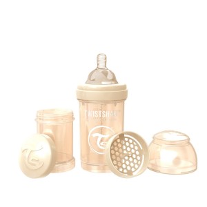 شیشه شیر طلقی 180میل تویست شیک بژ (شامپاینی صدفی) TWISTSHAKE