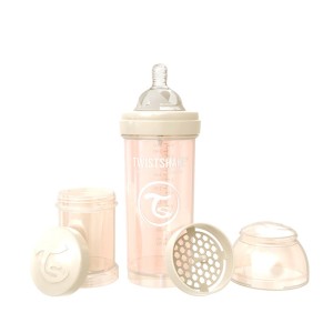 شیشه شیر طلقی 260 میل تویست شیک بژ (شامپاینی صدفی) TWISTSHAKE