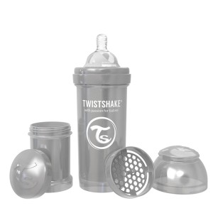 شیشه شیر طلقی 260 میل تویست شیک طوسی (صدفی) TWISTSHAKE