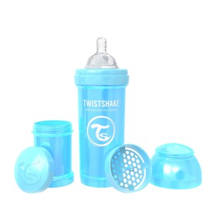 شیشه شیر طلقی 260 میل تویست شیک آبی (صدفی) TWISTSHAKE
