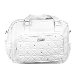 کیف لوازم مادر و کودک طرح چرم دگمه دار کوکالو cocalo ( رنگ سفید )