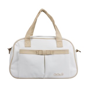 کیف لوازم مادر و کودک طرح چرم پاپیون دار کوکالو cocalo ( رنگ کرم )