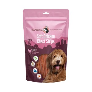 تشویقی سگ هاپومیل مدل استریپ نرم سینه مرغ  Soft Chicken Chest Strips
