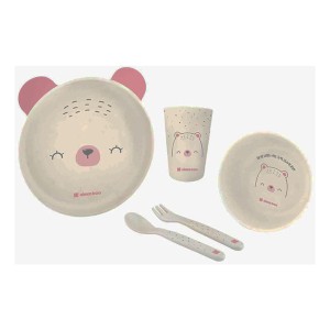 سرویس غذاخوری 5تکه ملامین صورتی کیکابو Kikka boo