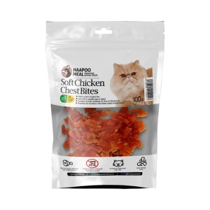 تشویقی گربه هاپومیل مدل نخودی نرم سینه مرغ Soft Chicken Chest Bites