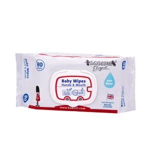 دستمال مرطوب 80 عددی درب دار 99% آب بی بی سیل