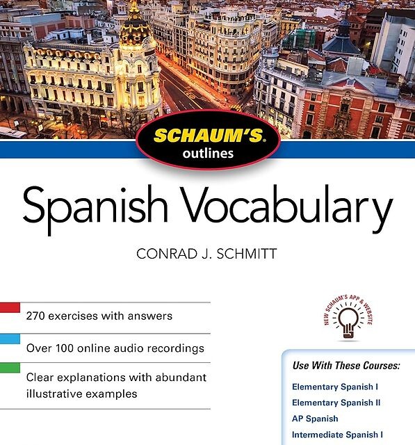 کتاب لغات اسپانیایی Schaum's Outline of Spanish Vocabulary, Fifth Edition