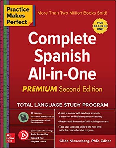 کتاب زبان اسپانیایی Practice Makes Perfect Complete Spanish All in One Premium Second Edition