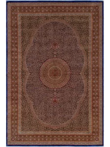 فرش ماشینی ابریشمی طرح دستباف لاکی 1500 شانه کد 5511