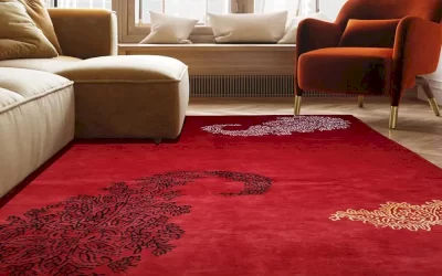 طراحی دکوراسیون با فرش قرمز