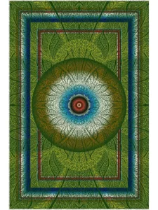 فرش ماشینی ابریشمی طرح دستباف سبز پر رنگ 1500 شانه کد 5533