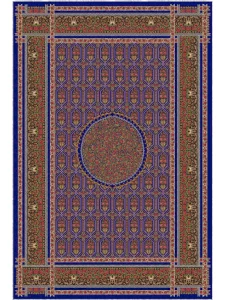 فرش ماشینی ابریشمی طرح دستباف لاکی 1500 شانه کد 5531