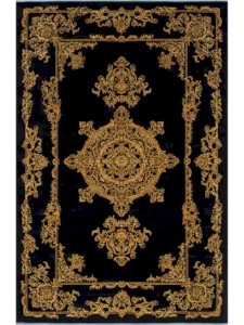 فرش ماشینی ابریشمی طرح دستباف لاکی 1500 شانه کد 5528