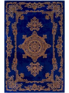 فرش ماشینی ابریشمی طرح دستباف بژ 1500 شانه کد 5541