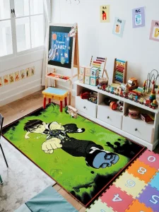 فرش ماشینی اتاق کودک طرح بچه رئیس