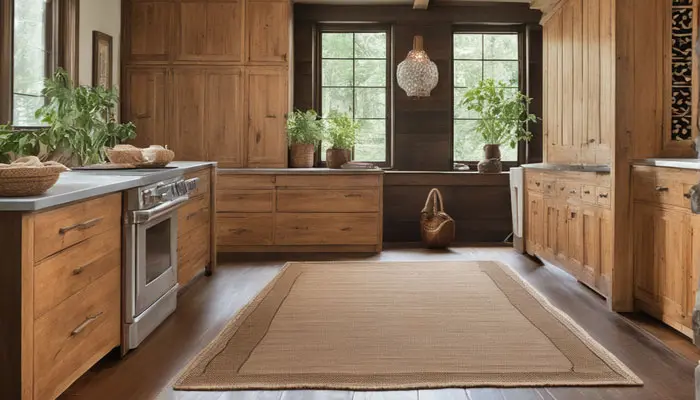 جذابیت روستایی: فرش های الیاف طبیعی با کابینت های چوبی