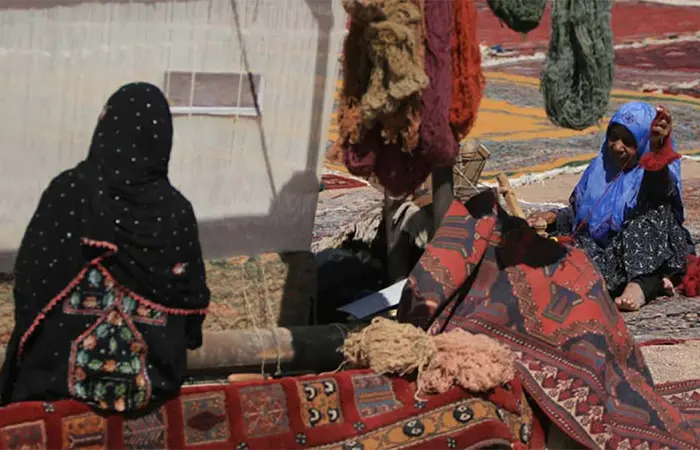 تکنیک فرش بافی در کرمان