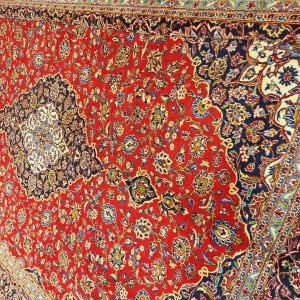 قالی ۱۲متری کاشان زمینه لاکی
