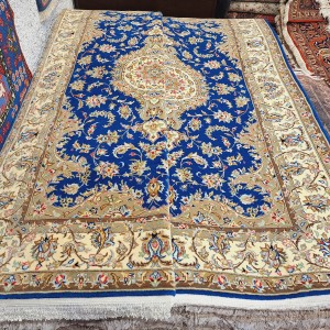 جفت قالیچه کرک و ابریشم کاشان