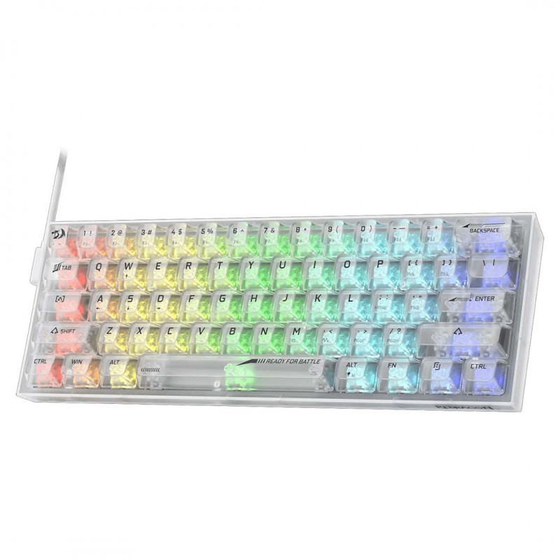 کیبورد شفاف ردراگون مدل FIZZ WHITE K617CT RGB