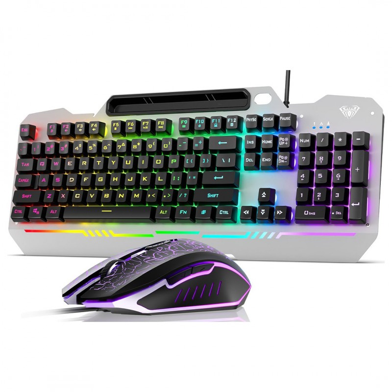 کیبورد و ماوس گیمینگ آئولا مدل  RGB T102