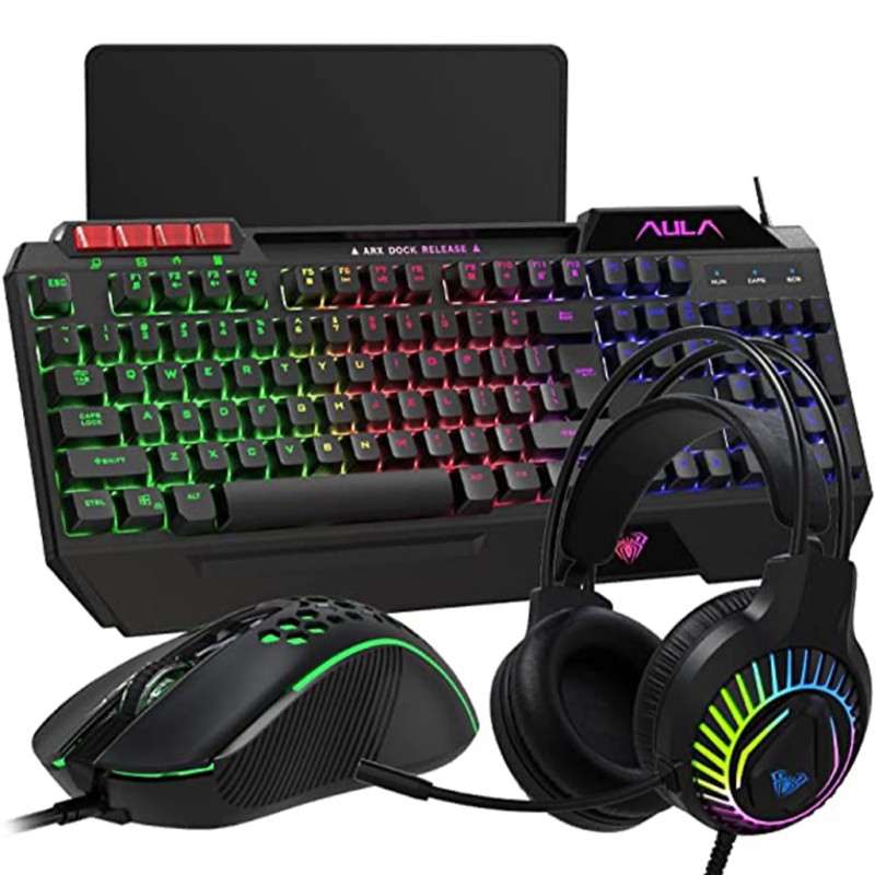 پک گیمینگ آئولا مدل T650 شامل کیبورد، ماوس و هدفون