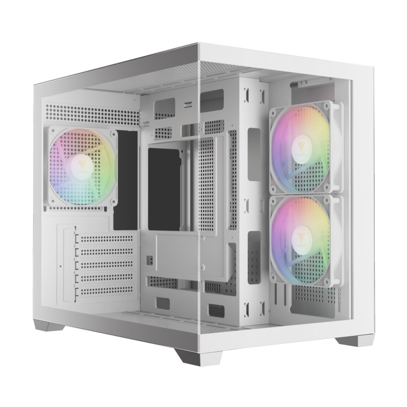 کیس کامپیوتر گیم دیاس Aura GC10M V2 ARGB Micro Tower سفید