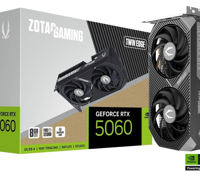 کارت گرافیک زوتک RTX 5060Twin Edge ظرفیت 8 گیگابایت GDDR7 (جعبه باز )