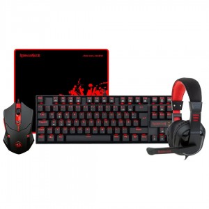 باندل گیمینگ ردراگون شامل ماوس، ماوس پد، کیبورد و هدست مدل Redragon K552-BB