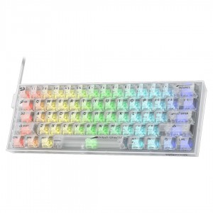 کیبورد شفاف ردراگون مدل FIZZ WHITE K617CT RGB