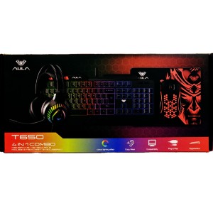 پک گیمینگ آئولا مدل T650 شامل کیبورد، ماوس و هدفون